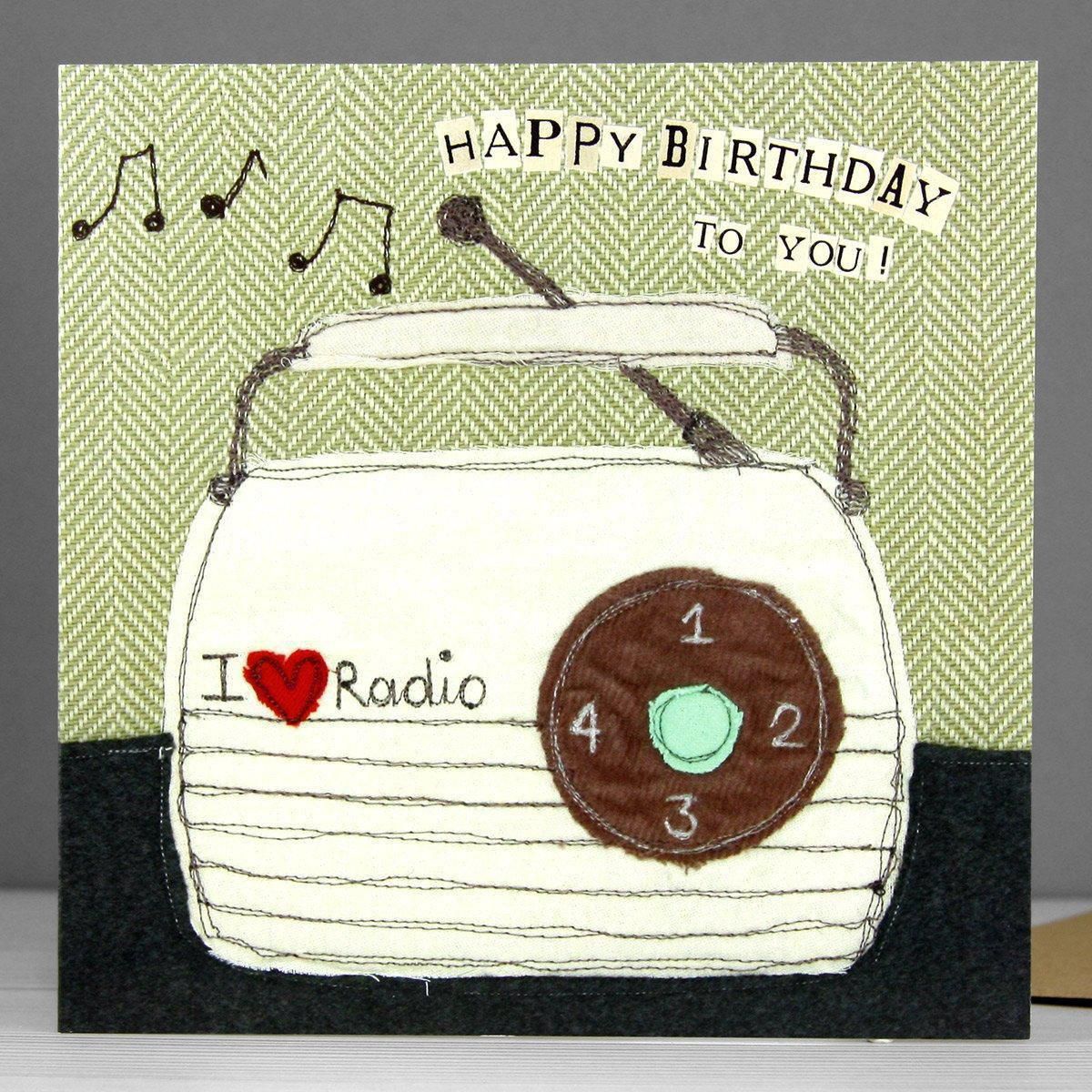 happy birthday vintage radio card by poppy treffry 12066860 0