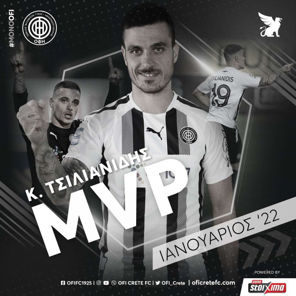 ΟΦΗ: MVP Ιανουαρίου ο Κοσμάς Τσιλιανίδης!