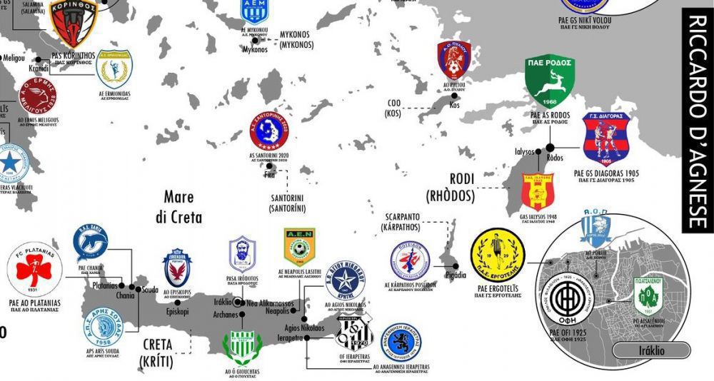 Ένας Ιταλός έφτιαξε τον ποδοσφαιρικό χάρτη της Ελλάδας!